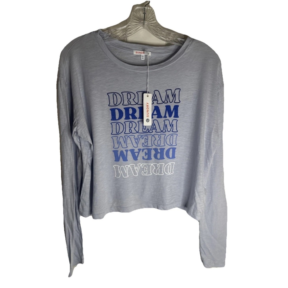 Anthropologie Sundry Women's Dream‎ Long Sleeve Pajama Lounge Top Tee Blue XS